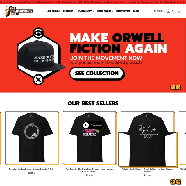 Statement tee storefront