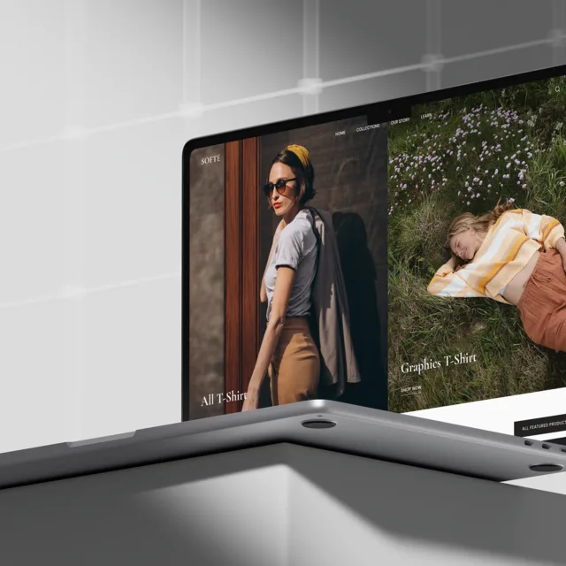 Store homepage on a laptop