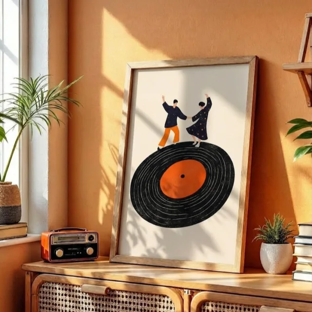 Framed print styled at home